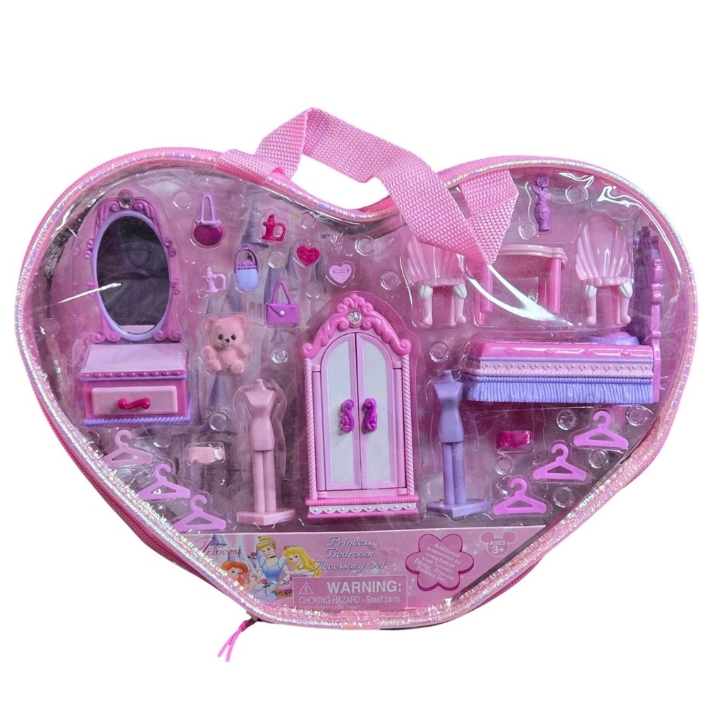 Disney Princess Bedroom Accessory Set Disneyland World Pink Heart Case OB